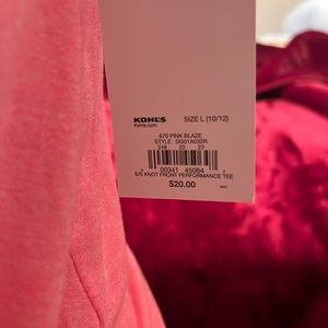 Kids New with tags hot pink shirt with knot front.